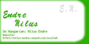 endre milus business card
